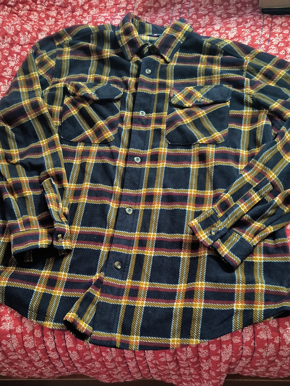 Chaps New Without T Black Plaid Button-Down